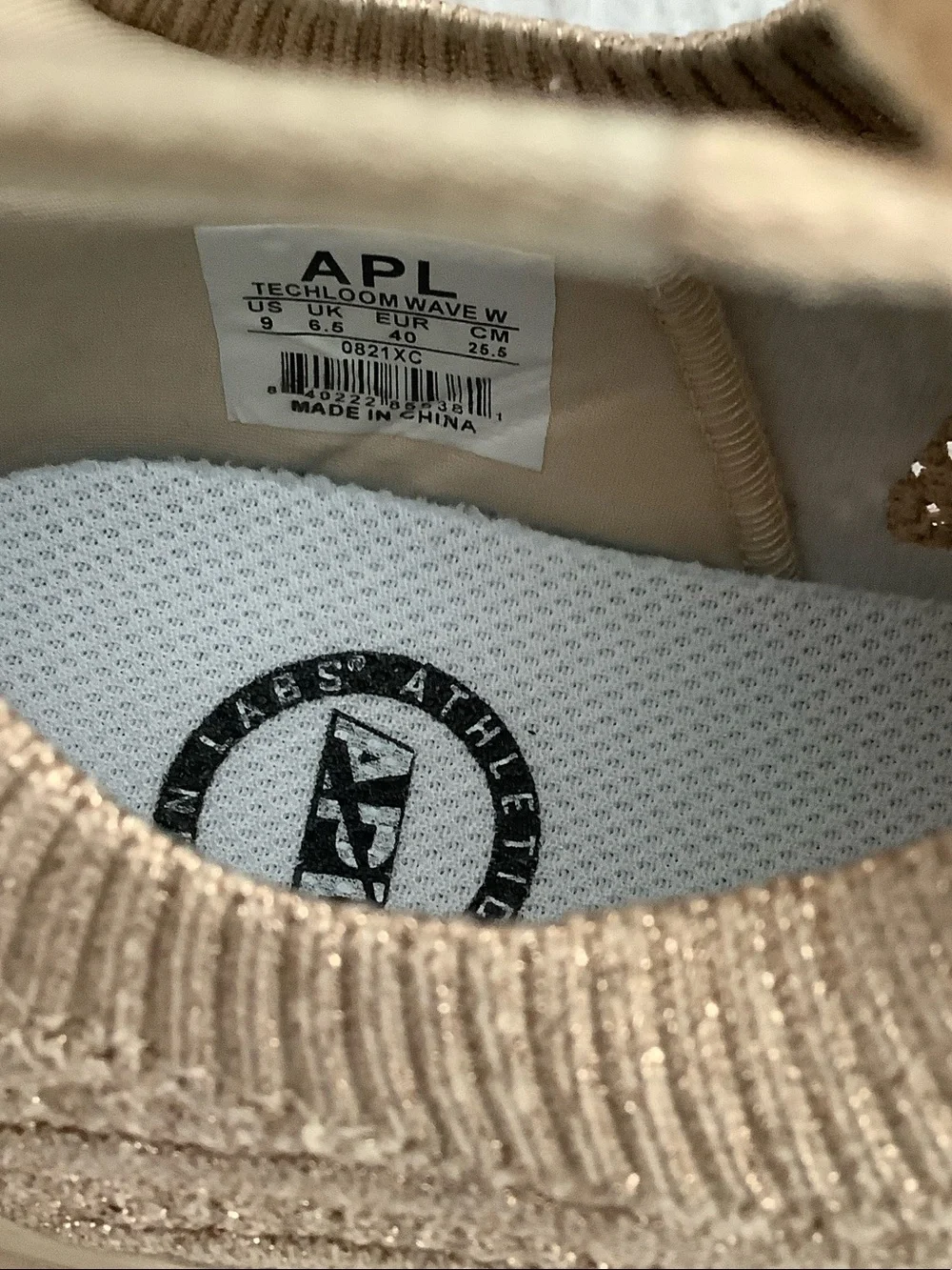 APL TechLoom Wave Gold Knit Lace-Up Sneakers